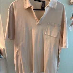 Claiborne Men's Cream Polo Shirt